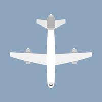 vliegtuig vlucht vervoer reizen voertuig top visie. vlak vector reclame illustratie