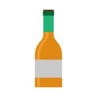 wijn geel fles viering glas alcoholisch vector. vlak voedsel icoon silhouet vector