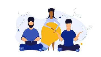 mensen Gezondheid welzijn vector kom tot rust bedrijf achtergrond. geest welzijn lichaam icoon bewustzijn zorg concept illustratie. training gezond geschiktheid levensstijl oefening yoga spandoek. meditatie balans