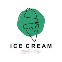 ijs room logo ontwerp, vers zoet zacht verkoudheid voedsel illustratie, kinderen favoriete vector, Product merk vector