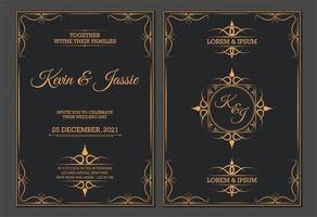 luxe vintage gouden uitnodigingssjablonen vector