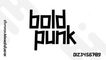 stoutmoedig punk, schoon en stoutmoedig lettertype ontwerp alfabet vector lettertype.