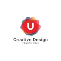 modern u brief cirkel logo ontwerp sjabloon vector