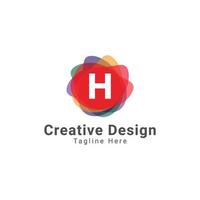modern h brief cirkel logo ontwerp sjabloon vector