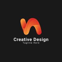 modern helling n brief logo icoon ontwerp vector