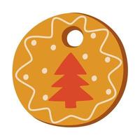 peperkoek koekje. Kerstmis zoet. winter eigengemaakt zoet. hand- getrokken vector illustraties geïsoleerd Aan de wit achtergrond.