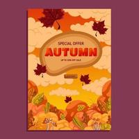 herfst bladeren nieuw aankomst poster vector