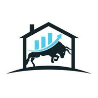 financieel stier logo ontwerp. handel stier grafiek, financiën logo. vector