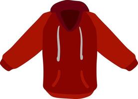 capuchon met kap. rood warm kleding. sweater met handvatten. tekenfilm vlak illustratie vector