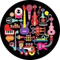 musical instrumenten ronde vorm ontwerp vector