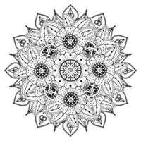 cirkelvormig patroon in de vorm van mandala voor henna, mehndi, tatoeage, decoratie. decoratief ornament in etnische oosterse stijl. kleurboek pagina. vector