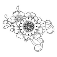 bloemen achtergrond met mehndi bloem. decoratief ornament in etnisch oosters stijl, tekening ornament, schets hand- tekenen. kleur boek bladzijde. vector