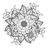 bloemen achtergrond met mehndi bloem. decoratief ornament in etnisch oosters stijl, tekening ornament, schets hand- tekenen. kleur boek bladzijde. vector