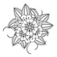 bloemen achtergrond met mehndi bloem. decoratief ornament in etnisch oosters stijl, tekening ornament, schets hand- tekenen. kleur boek bladzijde. vector