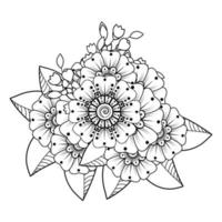 bloemen achtergrond met mehndi bloem. decoratief ornament in etnisch oosters stijl, tekening ornament, schets hand- tekenen. kleur boek bladzijde. vector