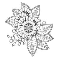 bloemen achtergrond met mehndi bloem. decoratief ornament in etnisch oosters stijl, tekening ornament, schets hand- tekenen. kleur boek bladzijde. vector