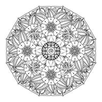 cirkelvormig patroon in de vorm van mandala voor henna, mehndi, tatoeage, decoratie. decoratief ornament in etnische oosterse stijl. kleurboek pagina. vector