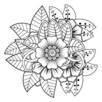 bloemen achtergrond met mehndi bloem. decoratief ornament in etnisch oosters stijl, tekening ornament, schets hand- tekenen. kleur boek bladzijde. vector