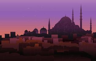 silhouet van Istanbul met suleymaniye moskee. kalkoen vector