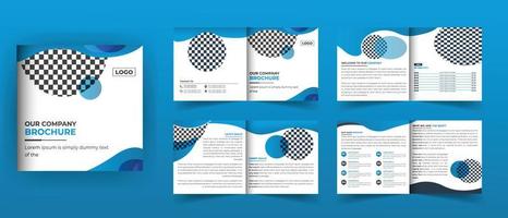 8 Pagina's plein tweevoudig brochure ontwerp vector