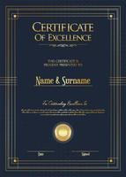 certificaat of diploma retro vintage design vector