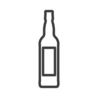 fles glas drinken vector illustratie icoon. vloeistof plastic houder drank symbool en alcohol bar etiket voorwerp. voedsel grafisch teken Frisdrank of bier geïsoleerd wit. schets Product silhouet blanco kroeg