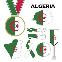 elementen verzameling met de vlag van Algerije ontwerp sjabloon ontwerp vector