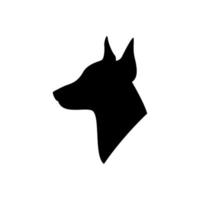 doberman silhouet zwart. hond vector illustratie