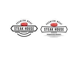 vers vlees logo ontwerp premie vector. steak huis logo ontwerp sjabloon