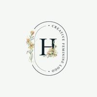 initialen brief h bruiloft bloemen logos sjabloon, elegant hand- getrokken modern minimaal Sjablonen vector