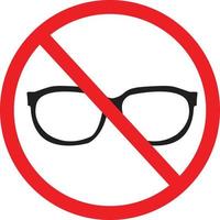 Nee bril teken Aan wit achtergrond. beperking icoon. verbieden teken voor bril. vlak stijl. vector