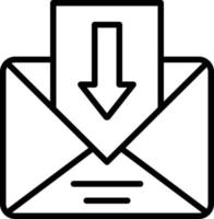 e-mail inbox lijn icoon vector