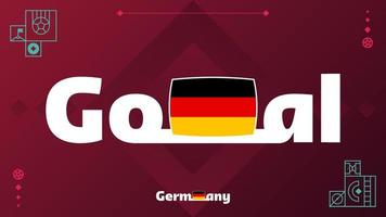 Duitsland vlag met doel leuze Aan toernooi achtergrond. wereld Amerikaans voetbal 2022 vector illustratie