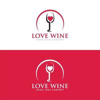 wijn bar logo ontwerp vector