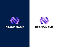 brief n met pijl Mark modern logo ontwerp sjabloon vector