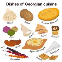 reeks met nationaal voedsel van Georgië. gerechten van Georgisch keuken. vector