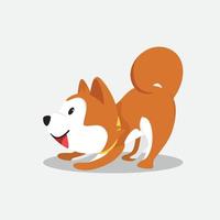 schattig shiba inu tekenfilm vector