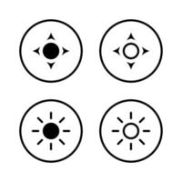 scherm helderheid icoon vector in cirkel lijn. zon teken symbool