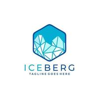 ijsberg logo ontwerp vectorillustratie vector