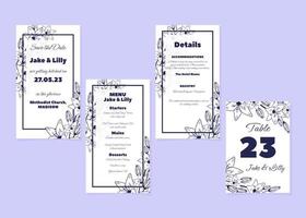 bruiloft uitnodiging kaart sjabloon met lelies vector