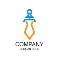 logo ontwerp van een bedrijf in de vorm van een zwaard opgericht in 2022 vector