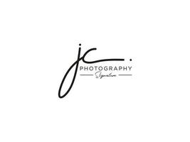 brief jc handtekening logo sjabloon vector