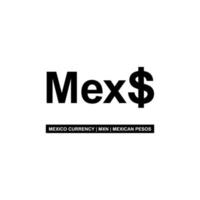 Mexico munteenheid, mxn, Mexicaans pesos icoon symbool. vector illustratie