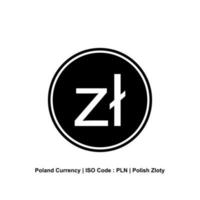 Polen munteenheid, pln, Pools zloty icoon symbool. vector illustratie