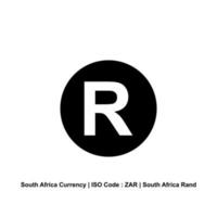 zuiden Afrika munteenheid, zar, de zuiden Afrika rand icoon symbool. vector illustratie