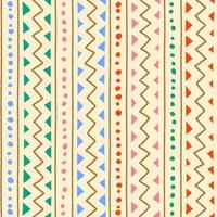 etnische tribal geometrische folk indian scandinavische zigeuner mexicaanse boho afrikaanse ornament textuur naadloze patroon zigzag stip lijn verticale strepen kleur print textiel achtergrond vectorillustratie vector