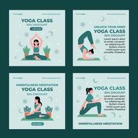 yoga zelf zorg werkzaamheid sociaal media sjabloon vector