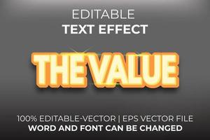 de waarde tekst effect, gemakkelijk naar Bewerk vector
