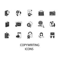 copywriting pictogrammen reeks . copywriting pak symbool vector elementen voor infographic web