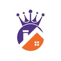 huis koning vector logo ontwerp.